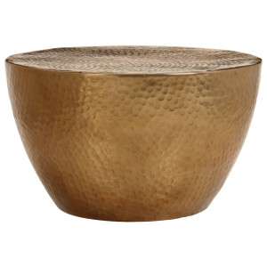 Mesa de centro em alumínio martelado Ø 50x30 cm bronze H