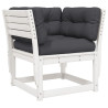 8 pcs conj. lounge de jardim c/ almofadões pinho maciço branco 3