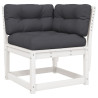 Set muebles jardín con cojines 8 pzas madera maciza pino blanco 4