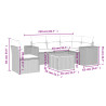 Set de muebles de jardín 6 pzas y cojines ratán sintético gris 3