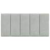 Almofadão de cabeceira 100 cm veludo cinzento-claro 5