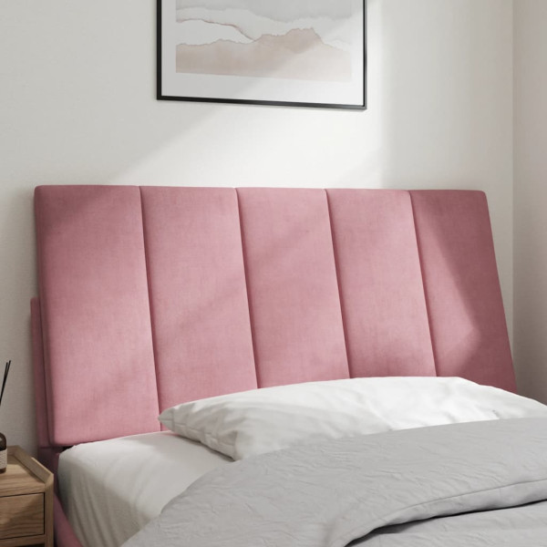 Cabecero de cama acolchado terciopelo rosa 100 cm M 3