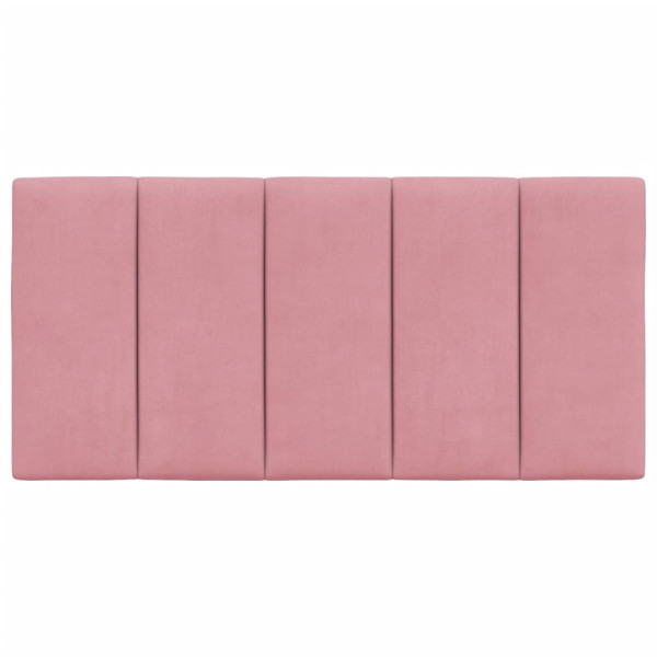 Cabecero de cama acolchado terciopelo rosa 100 cm M 5