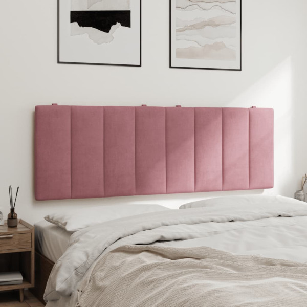 Almofadão de cabeceira 140 cm veludo rosa M 4