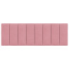 Cabecero de cama acolchado terciopelo rosa 140 cm 5