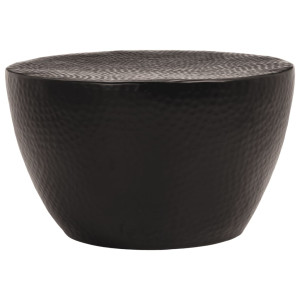 Mesa de centro em alumínio martelado Ø 50x30 cm preto H