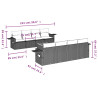 Set de muebles de jardín 9 pzas y cojines ratán sintético gris 3