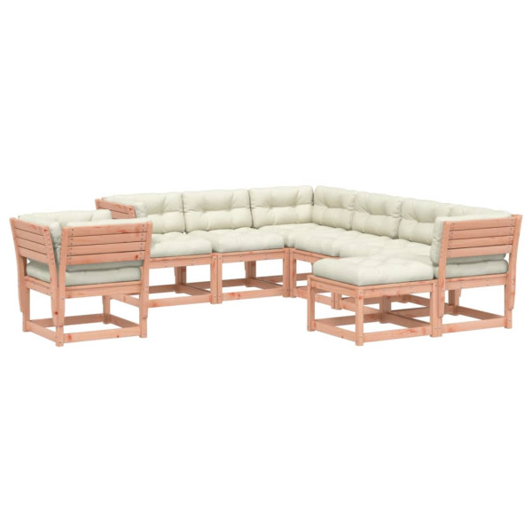 Juego de muebles jardín 8 pzas y cojines madera abeto Douglas M 2