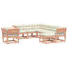 8 pcs conj. lounge jardim c/ almofadões madeira douglas maciça 2
