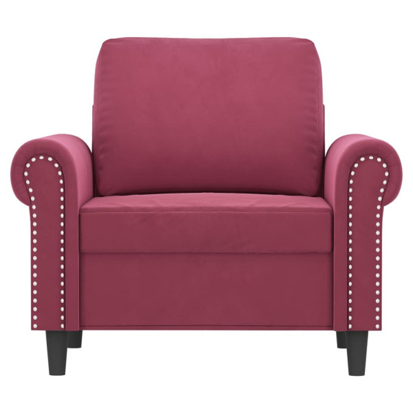 Sillón de terciopelo rojo tinto 60 cm M 3