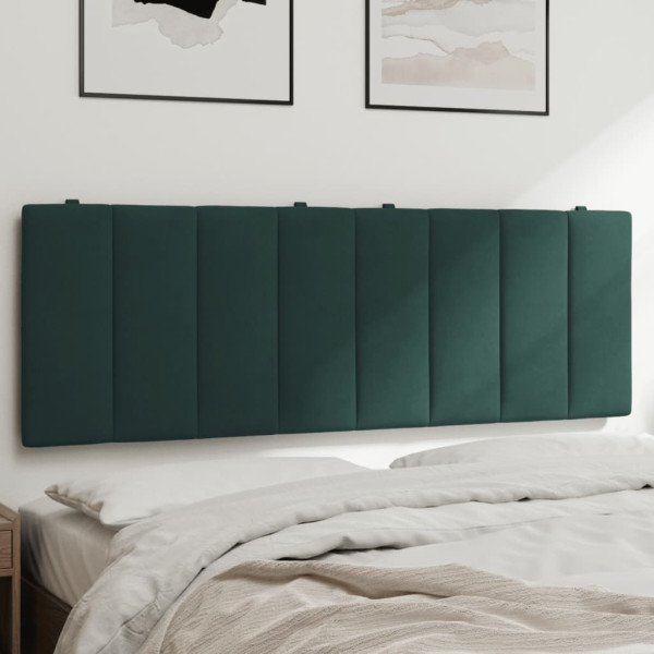 Cabecero de cama acolchado terciopelo verde oscuro 140 cm D