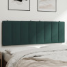 Cabecero de cama acolchado terciopelo verde oscuro 140 cm 1