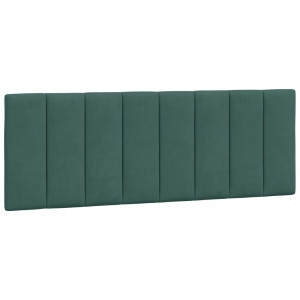 Almofadão de cabeceira 140 cm veludo verde-escuro H