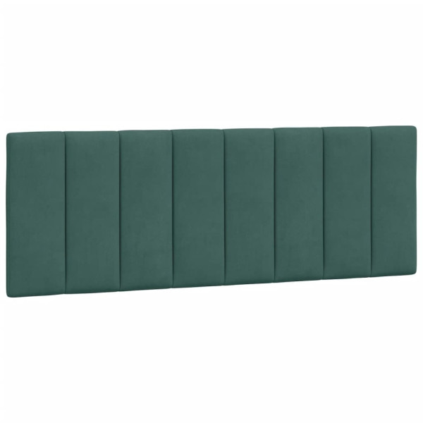 Almofadão de cabeceira 140 cm veludo verde-escuro M 2