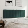 Cabecero de cama acolchado terciopelo verde oscuro 140 cm 4