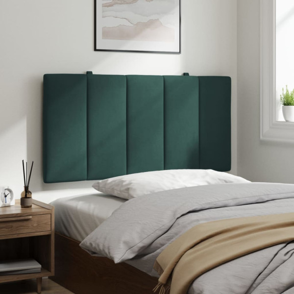 Cabecero de cama acolchado terciopelo verde oscuro 100 cm M 4