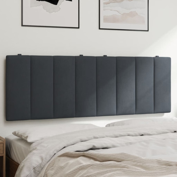 Cabecero de cama acolchado terciopelo gris oscuro 140 cm D