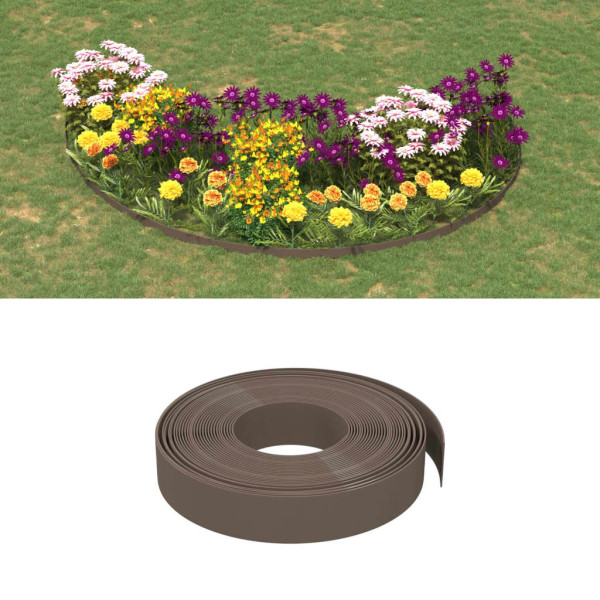Borduras de jardín 4 uds polietileno marrón 10 m 10 cm D