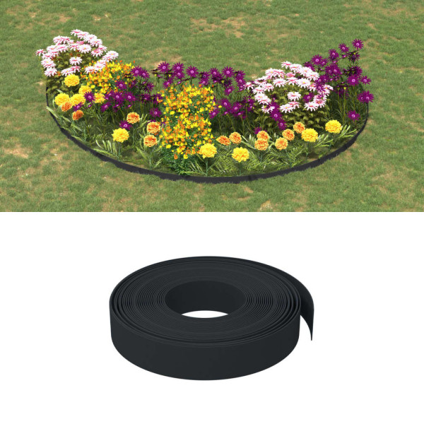 Borduras de jardín 4 uds polietileno negro 10 m 10 cm D