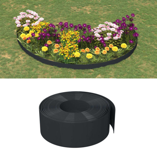 Borduras de jardín 3 uds polietileno negro 10 m 20 cm D