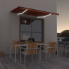 Toldo retrátil manual com LED 300x250 cm laranja e castanho 1