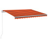 Toldo manual retráctil con LED naranja y marrón 300x250 cm 2