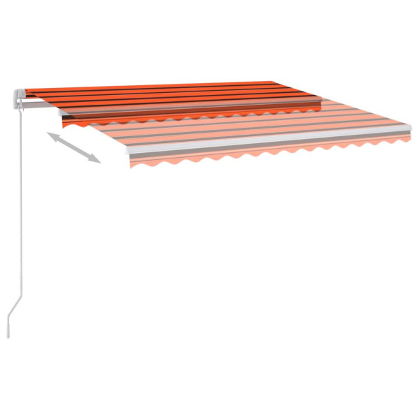 Toldo retrátil manual com LED 300x250 cm laranja e castanho M 3