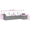 Set de muebles de jardín 5 pzas y cojines ratán sintético negro 3