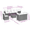 Set de muebles de jardín 9 pzas y cojines ratán sintético gris 3