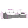 5 pcs conjunto sofás de jardim com almofadões vime PE preto 3