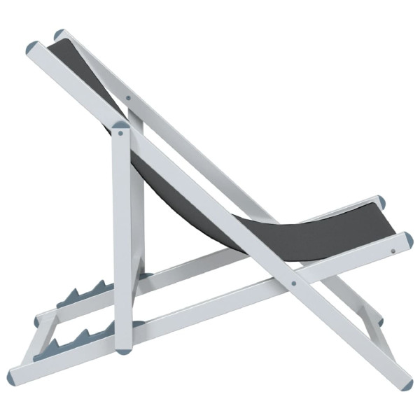 Sillas de playa plegables 2 unidades aluminio y textilene gris M 5