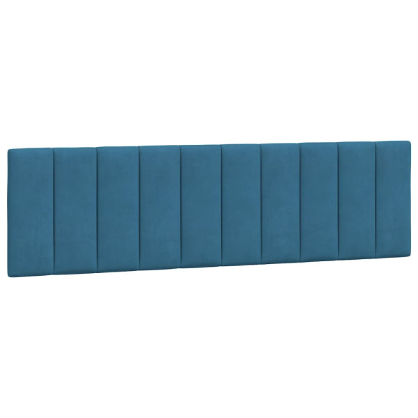 Cabecero de cama acolchado terciopelo azul 180 cm M 2