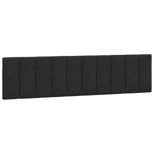 Cabecero de cama acolchado terciopelo negro 200 cm H