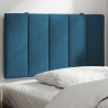 Cabecero de cama acolchado terciopelo azul 80 cm 1