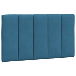 Cabecero de cama acolchado terciopelo azul 80 cm H