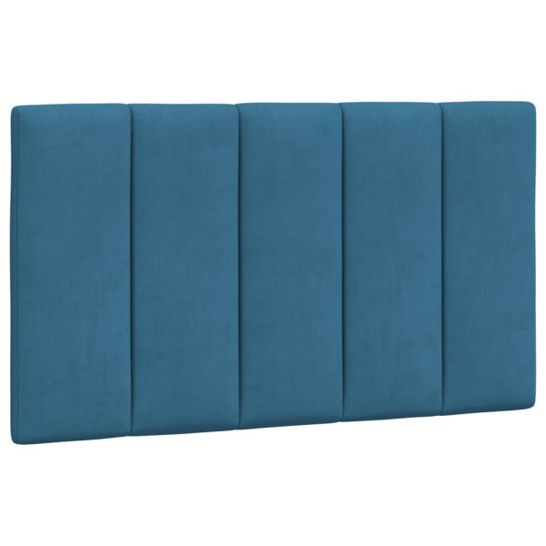 Cabecero de cama acolchado terciopelo azul 80 cm M 2