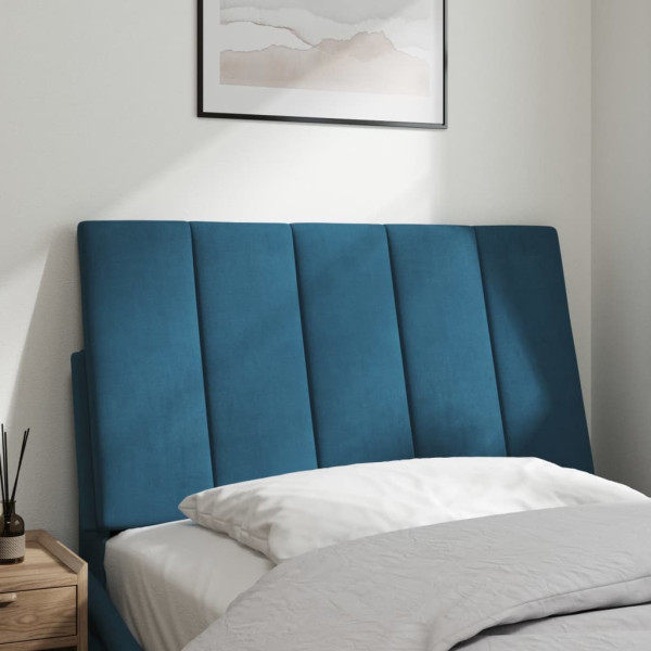 Cabecero de cama acolchado terciopelo azul 80 cm M 3