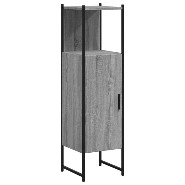 Armario de baño madera de ingeniería gris Sonoma 33x33x120.5 cm M 2