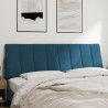 Cabecero de cama acolchado terciopelo azul 160 cm 3