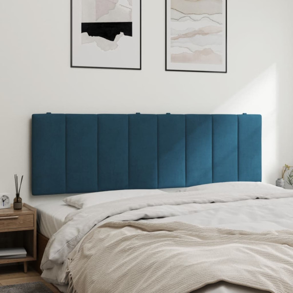 Cabecero de cama acolchado terciopelo azul 160 cm M 4