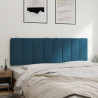 Cabecero de cama acolchado terciopelo azul 160 cm 4