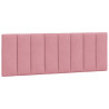 Cabecero de cama acolchado terciopelo rosa 120 cm 2