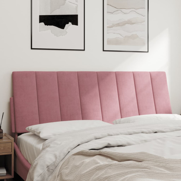 Cabecero de cama acolchado terciopelo rosa 120 cm M 3