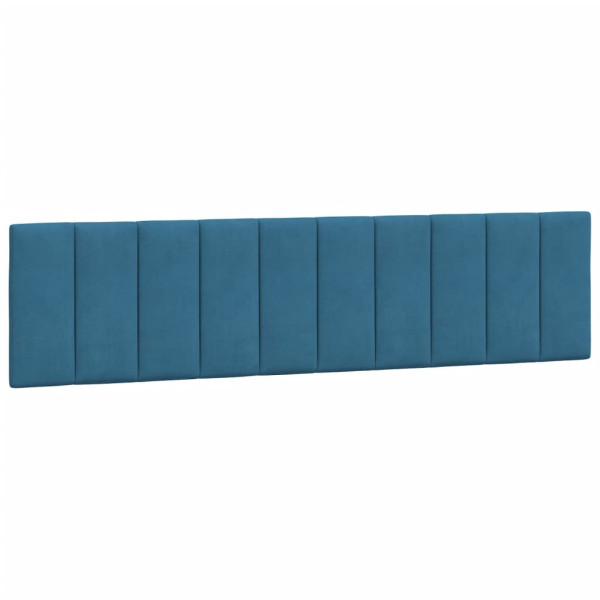 Cabecero de cama acolchado terciopelo azul 200 cm M 2
