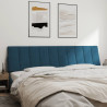 Cabecero de cama acolchado terciopelo azul 200 cm 3