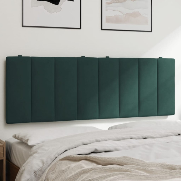 Cabecero de cama acolchado terciopelo verde oscuro 120 cm D