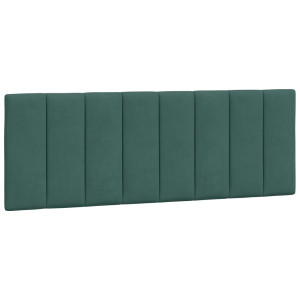 Cabecero de cama acolchado terciopelo verde oscuro 120 cm H