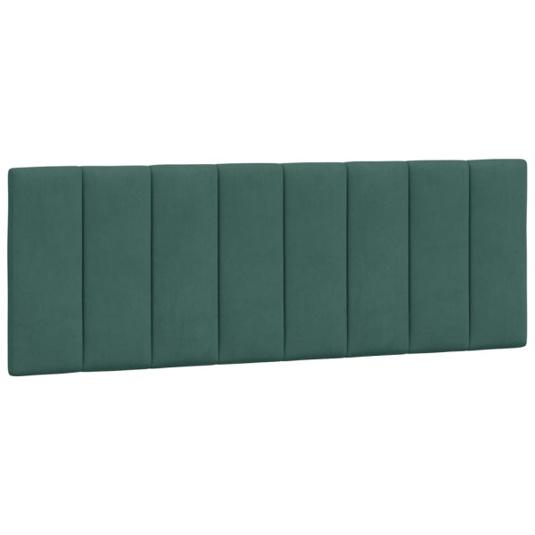 Cabecero de cama acolchado terciopelo verde oscuro 120 cm M 2