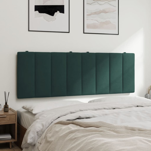 Cabecero de cama acolchado terciopelo verde oscuro 120 cm M 4