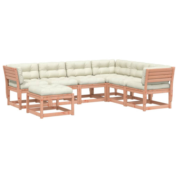 Juego de muebles jardín 7 pzas y cojines madera abeto Douglas M 2